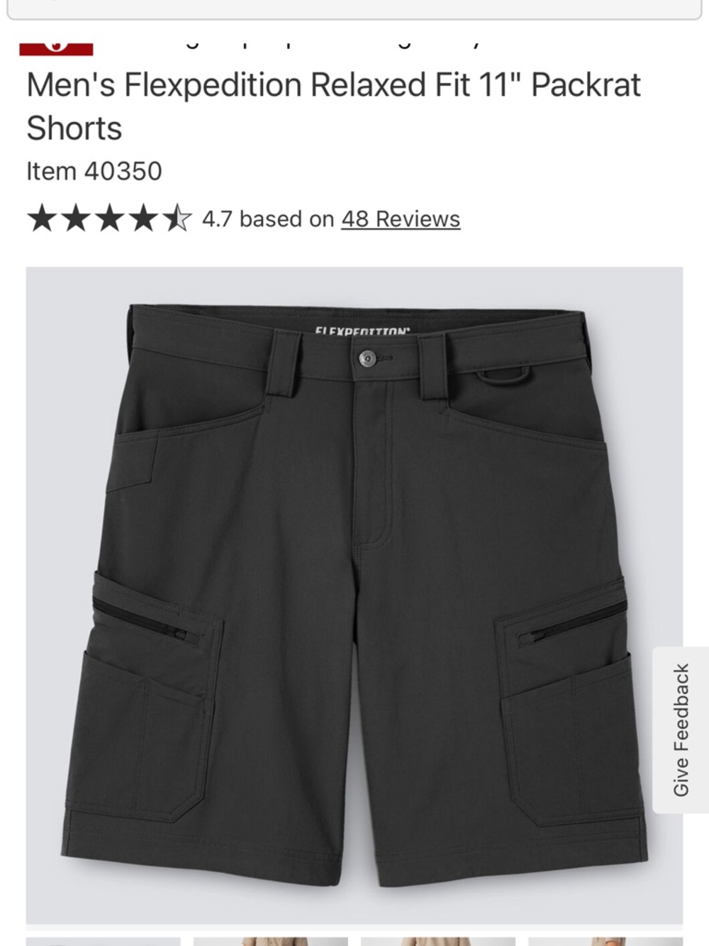 Duluth Trading Co Black Flexpedition Cargo Shorts